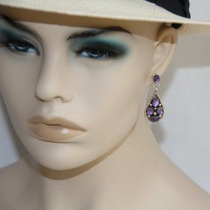 Sterling Silver Amethyst Dangle Earrings. Gorgeous